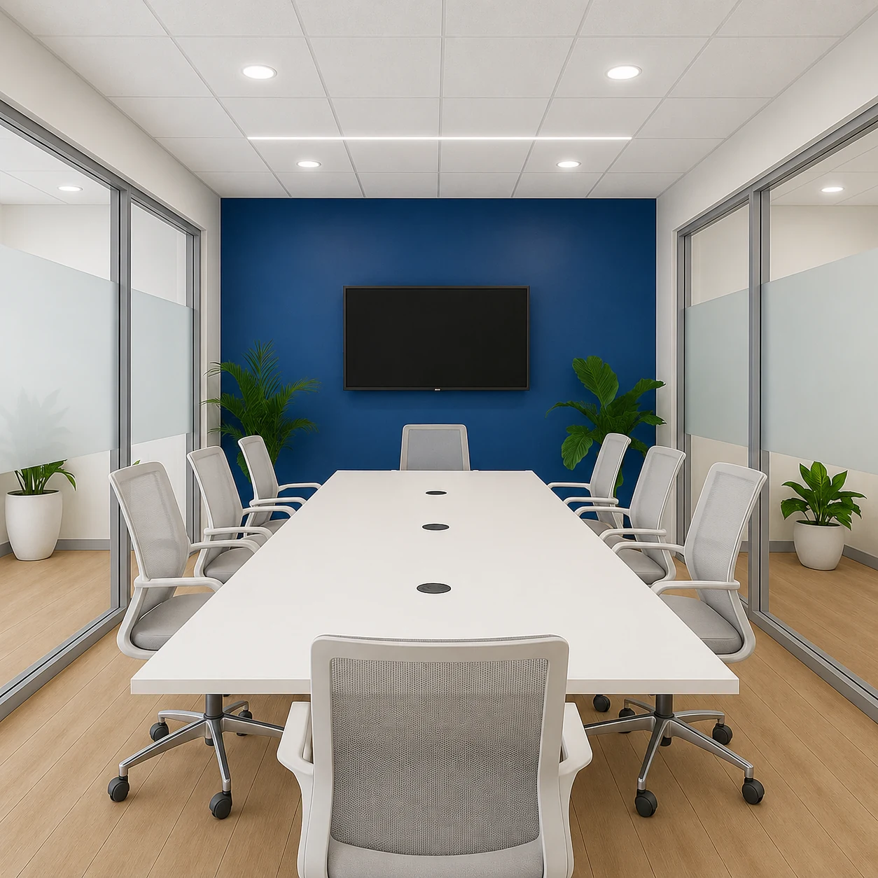 Conceptual conference-room rendering