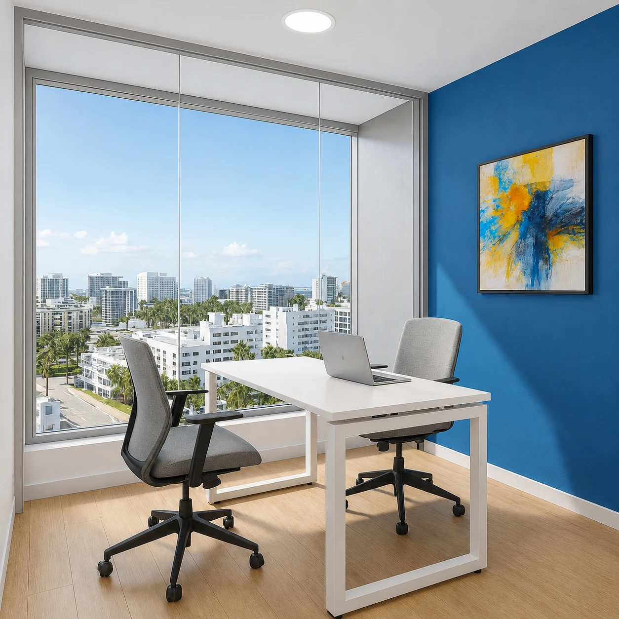 Conceptual window-office rendering